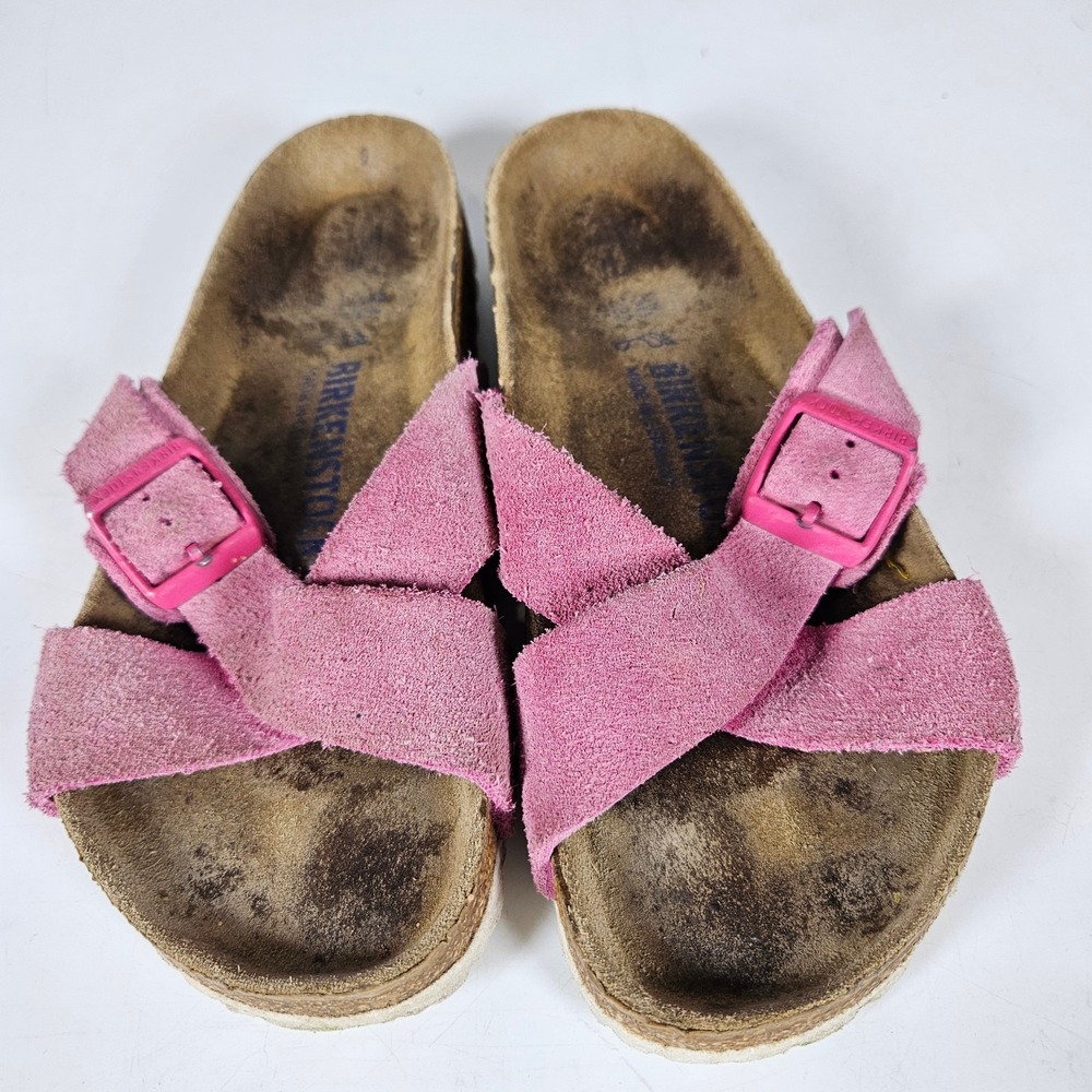 Birkenstock Siena Women's Size: 38 / 7 Pink Suede Sandals Soft Footbed